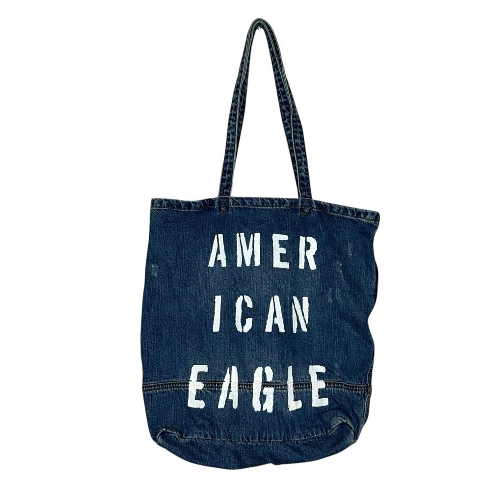 American Eagle Outfitters Jean Tote Shoulder Bag Distressed Denim New